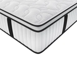 Vente-unique Ensemble 140 x 190 cm sommier + matelas anti-feu ressorts ensachés et surmatelas intégré ép.28 cm - DELICE de YSMÉE HÔTEL Outlet