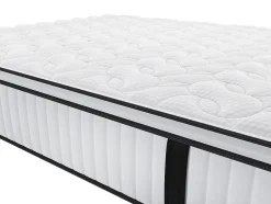 Vente-unique Ensemble 140 x 190 cm sommier + matelas anti-feu ressorts ensachés et surmatelas intégré ép.28 cm - DELICE de YSMÉE HÔTEL Outlet