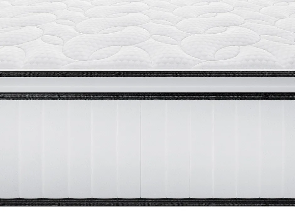 Vente-unique Ensemble 140 x 190 cm sommier + matelas anti-feu ressorts ensachés et surmatelas intégré ép.28 cm - DELICE de YSMÉE HÔTEL Outlet