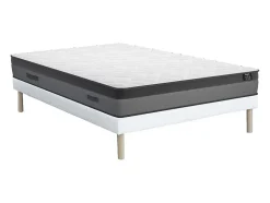 Vente-unique Ensemble 140 x 190 cm sommier + matelas ressorts ensachés et mémoire de forme ép.24cm - ILLUSION de YSMÉE