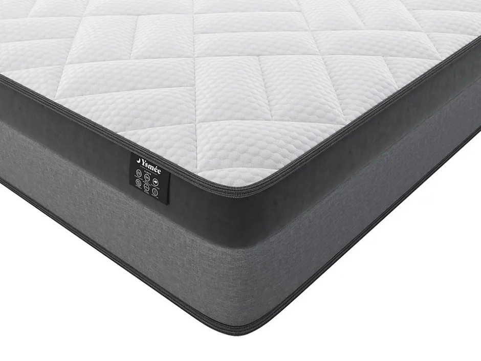 Vente-unique Ensemble 140 x 190 cm sommier + matelas ressorts ensachés et mémoire de forme ép.24cm - ILLUSION de YSMÉE