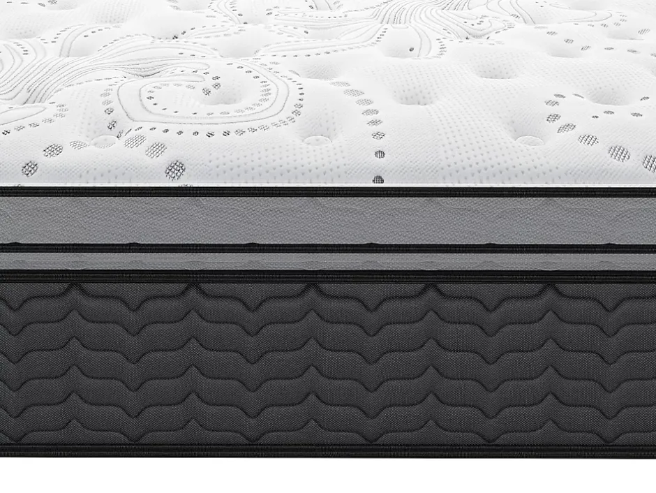 Vente-unique Ensemble 140 x 190 cm sommier + matelas hybride ressorts ensachés et surmatelas intégré ép.30cm - GAMIANI de YSMÉE Discount