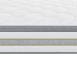 Vente-unique Ensemble 140 x 190 cm sommier coffre blanc + matelas ressorts ensachés et surmatelas intégré ép.29cm - CANTERBURY de YSMÉE