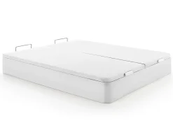 Vente-unique Ensemble 180 x 200 cm sommier coffre blanc + matelas hybride ressorts ensachés et mémoire de forme ép.25cm - ASTRIA Art Collection Sale
