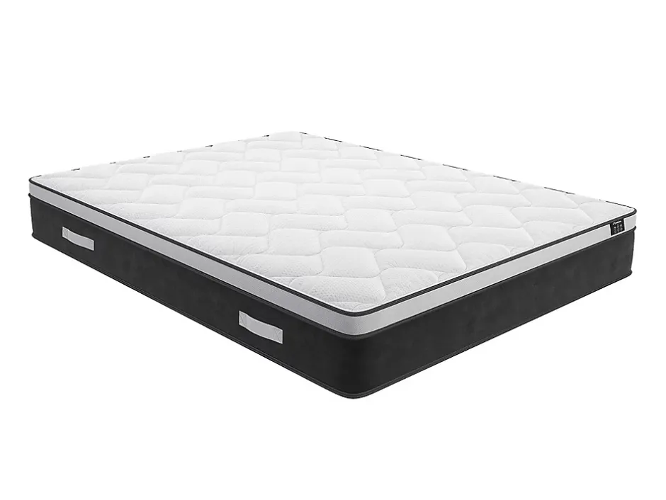 Vente-unique Ensemble 180 x 200 cm sommier coffre blanc + matelas hybride ressorts ensachés et mémoire de forme ép.25cm - ASTRIA Art Collection Sale