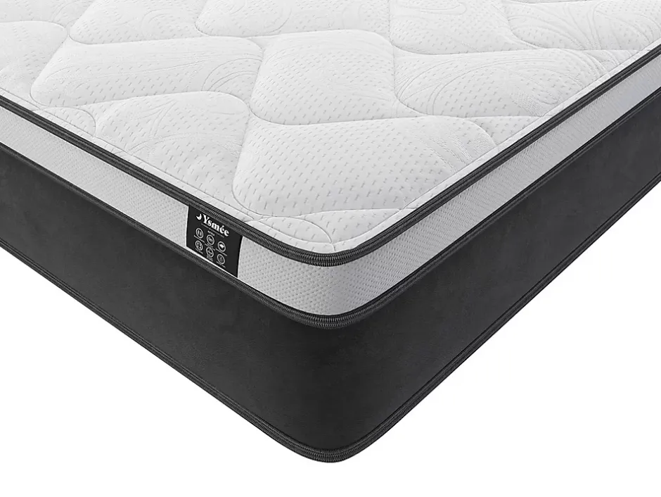 Vente-unique Ensemble 180 x 200 cm sommier coffre blanc + matelas hybride ressorts ensachés et mémoire de forme ép.25cm - ASTRIA Art Collection Sale