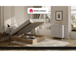 Vente-unique Ensemble 160 x 200 cm sommier coffre blanc + matelas ressorts ensachés 7 zones et mémoire de forme ép.24cm - MERISI de YSMÉE