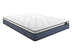 Vente-unique Ensemble 160 x 200 cm sommier coffre naturel clair + matelas ressorts ensachés 7 zones et accueil gel à mémoire de forme ép.23cm -