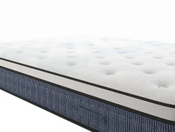 Vente-unique Ensemble 160 x 200 cm sommier coffre naturel clair + matelas ressorts ensachés 7 zones et accueil gel à mémoire de forme ép.23cm -
