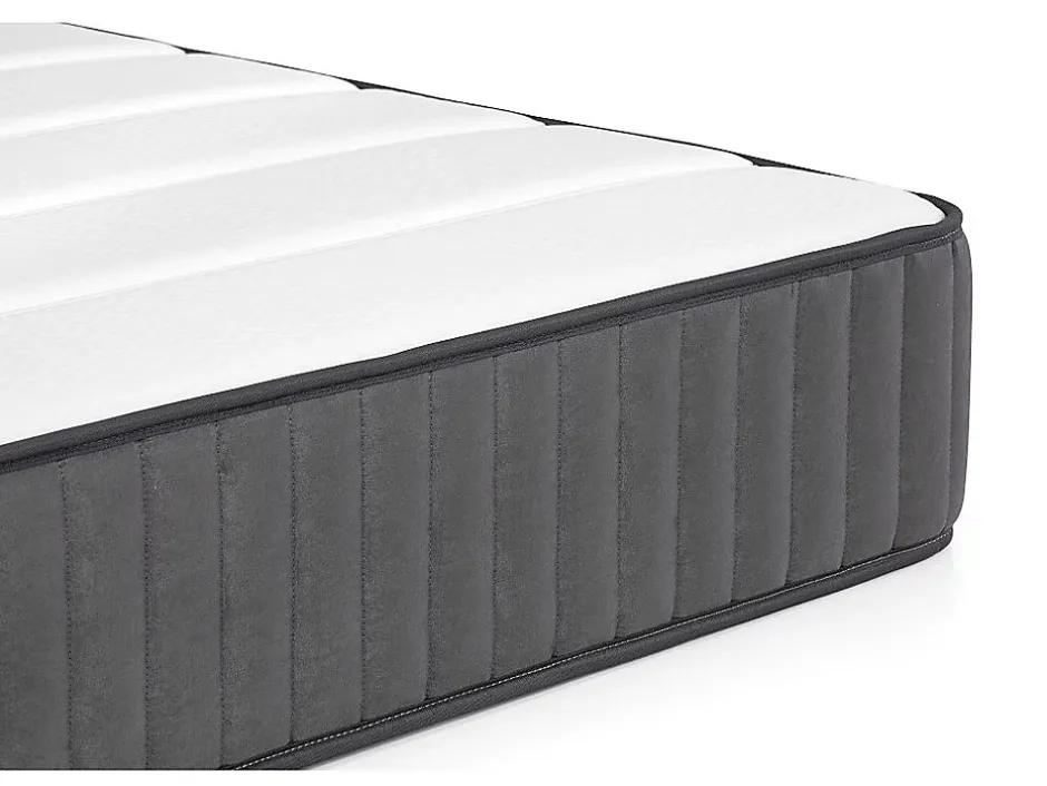 Vente-unique Ensemble 180 x 200 cm sommier coffre blanc + matelas hybride ressorts ensachés 7 zones et mousse haute résilience ép.26cm - AUDACE New