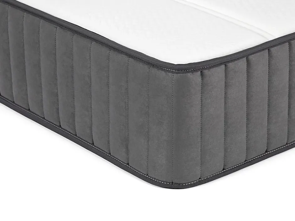 Vente-unique Ensemble 180 x 200 cm sommier coffre blanc + matelas hybride ressorts ensachés 7 zones et mousse haute résilience ép.26cm - AUDACE New