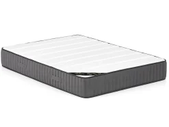 Vente-unique Ensemble 180 x 200 cm sommier coffre blanc + matelas hybride ressorts ensachés 7 zones et mousse haute résilience ép.26cm - AUDACE New