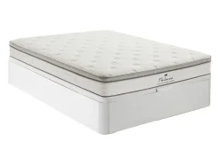 Vente-unique Ensemble 140 x 190 cm sommier coffre blanc + matelas ressorts ensachés 7 zones accueil TPE ép.28cm - ONEBIA de PALACIO