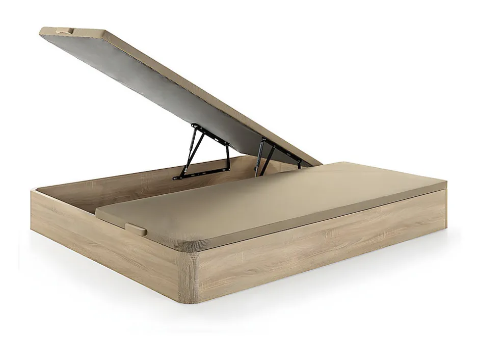 Vente-unique Ensemble 180 x 200 cm sommier coffre naturel clair + matelas mousse et coutil bambou ép.23cm - ADANA de NATUREA