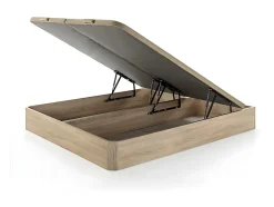 Vente-unique Ensemble 180 x 200 cm sommier coffre naturel clair + matelas mousse et coutil bambou ép.23cm - ADANA de NATUREA