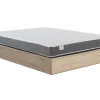 Vente-unique Ensemble 160 x 200 cm sommier coffre avec tiroir naturel clair + matelas mousse HD mémoire de forme et tissu 3D respirant ép.18cm