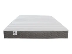 Vente-unique Ensemble 160 x 200 cm sommier coffre avec tiroir naturel clair + matelas mousse HD mémoire de forme et tissu 3D respirant ép.18cm