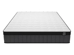 Vente-unique Ensemble 160 x 200 cm sommier coffre blanc + matelas hybride ressorts ensachés 7 zones et gel à mémoire de forme ép.25cm - TOLCA Outlet