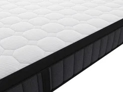 Vente-unique Ensemble 160 x 200 cm sommier coffre blanc + matelas hybride ressorts ensachés 7 zones et gel à mémoire de forme ép.25cm - TOLCA Outlet