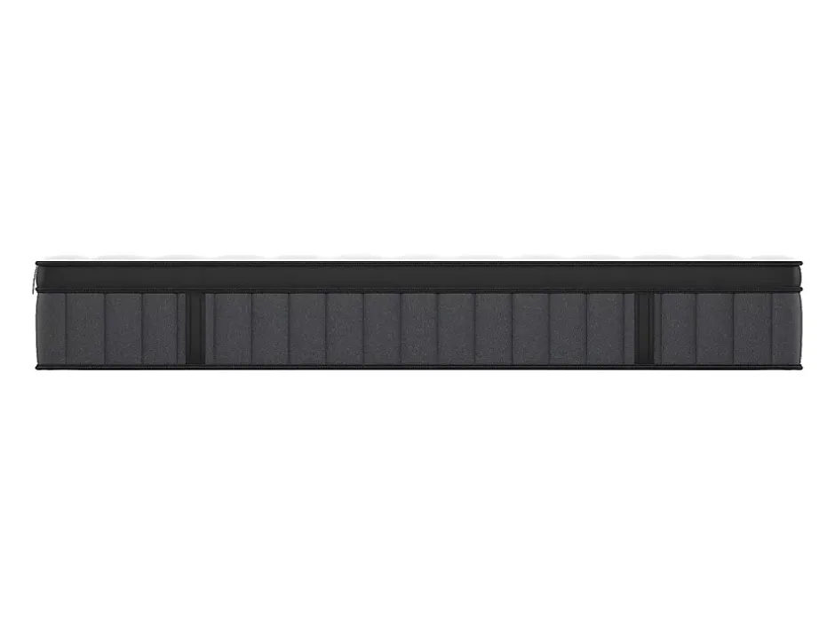 Vente-unique Ensemble 160 x 200 cm sommier coffre blanc + matelas hybride ressorts ensachés 7 zones et gel à mémoire de forme ép.25cm - TOLCA Outlet