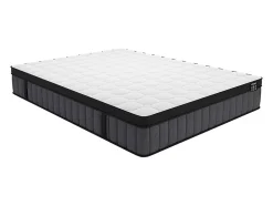 Vente-unique Ensemble 160 x 200 cm sommier coffre blanc + matelas hybride ressorts ensachés 7 zones et gel à mémoire de forme ép.25cm - TOLCA Outlet