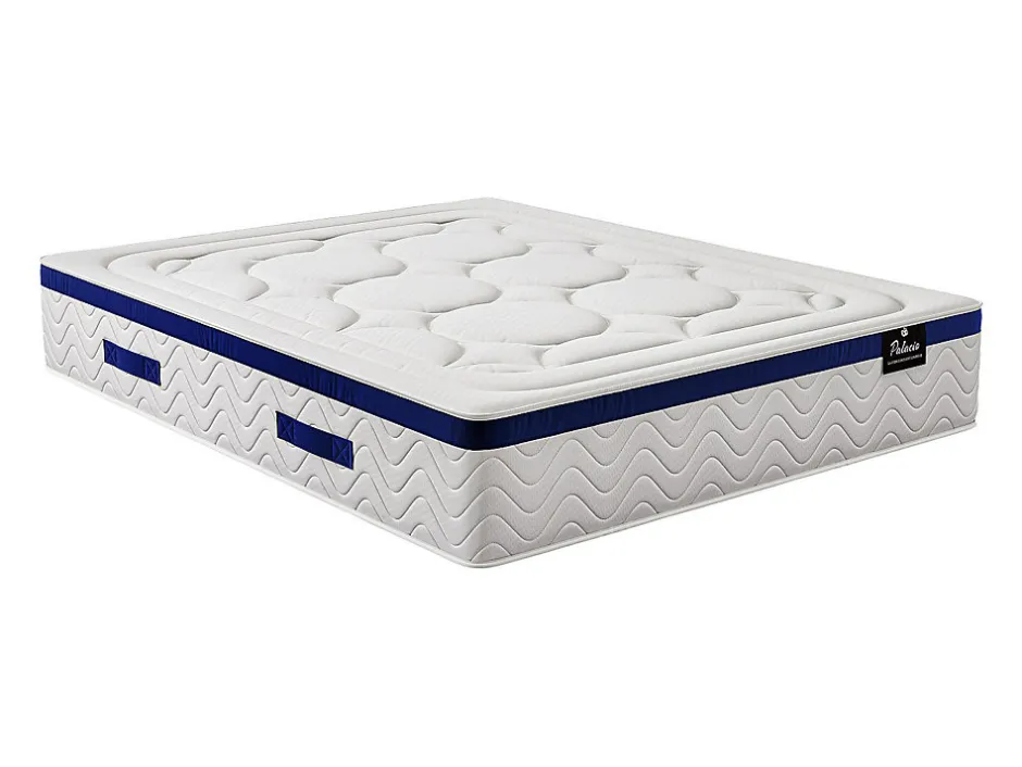 Vente-unique Ensemble 180 x 200 cm sommier coffre naturel clair + matelas hybride ressorts ensachés ép.30cm - MARQUIS de PALACIO