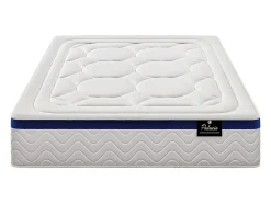 Vente-unique Ensemble 180 x 200 cm sommier coffre naturel clair + matelas hybride ressorts ensachés ép.30cm - MARQUIS de PALACIO