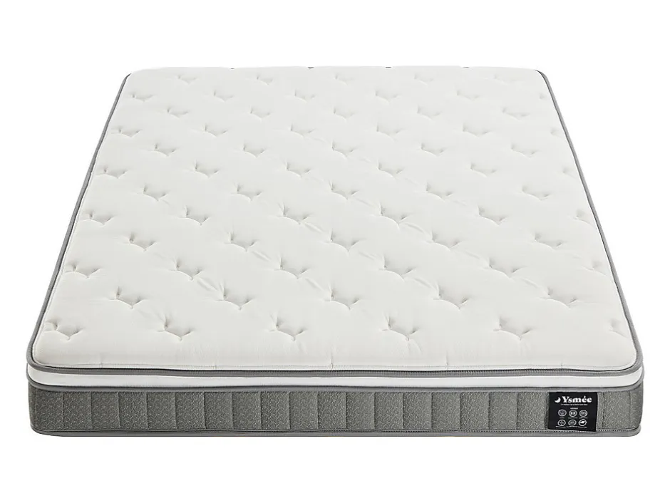 Vente-unique Ensemble 140 x 190 cm sommier coffre blanc + matelas ressorts ensachés et accueil mémoire de forme ép.21cm - VITOGO de YSMÉE Sale