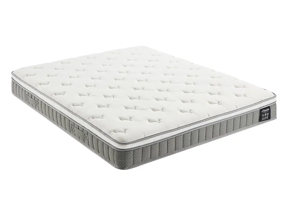 Vente-unique Ensemble 140 x 190 cm sommier coffre blanc + matelas ressorts ensachés et accueil mémoire de forme ép.21cm - VITOGO de YSMÉE Sale