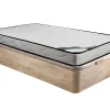 Vente-unique Ensemble 90 x 190 cm sommier coffre naturel clair + matelas mousse et coutil bambou ép.15cm - KANANI de NATUREA