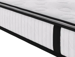 Vente-unique Ensemble 140 x 190 cm sommier coffre naturel clair + matelas ressorts ensachés surmatelas intégré ép.28cm - AMERICAN DREAM de Hot
