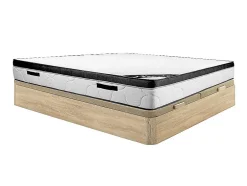 Vente-unique Ensemble 180 x 200 cm sommier coffre naturel clair + matelas mousse ép.30cm - SOLAK de YSMÉE