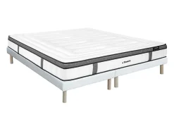 Vente-unique Ensemble 180 x 200 cm sommier tapissier + matelas hybride ressorts ensachés 7 zones et mémoire de forme ép.30cm - OLIANE de YSMÉE