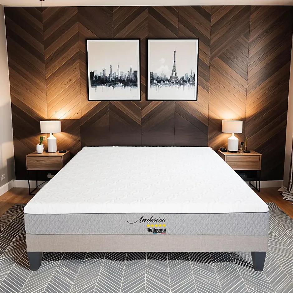 Bellecour Ensemble Amboise 90x200 cm Matelas Mousse + Sommier Bois Online