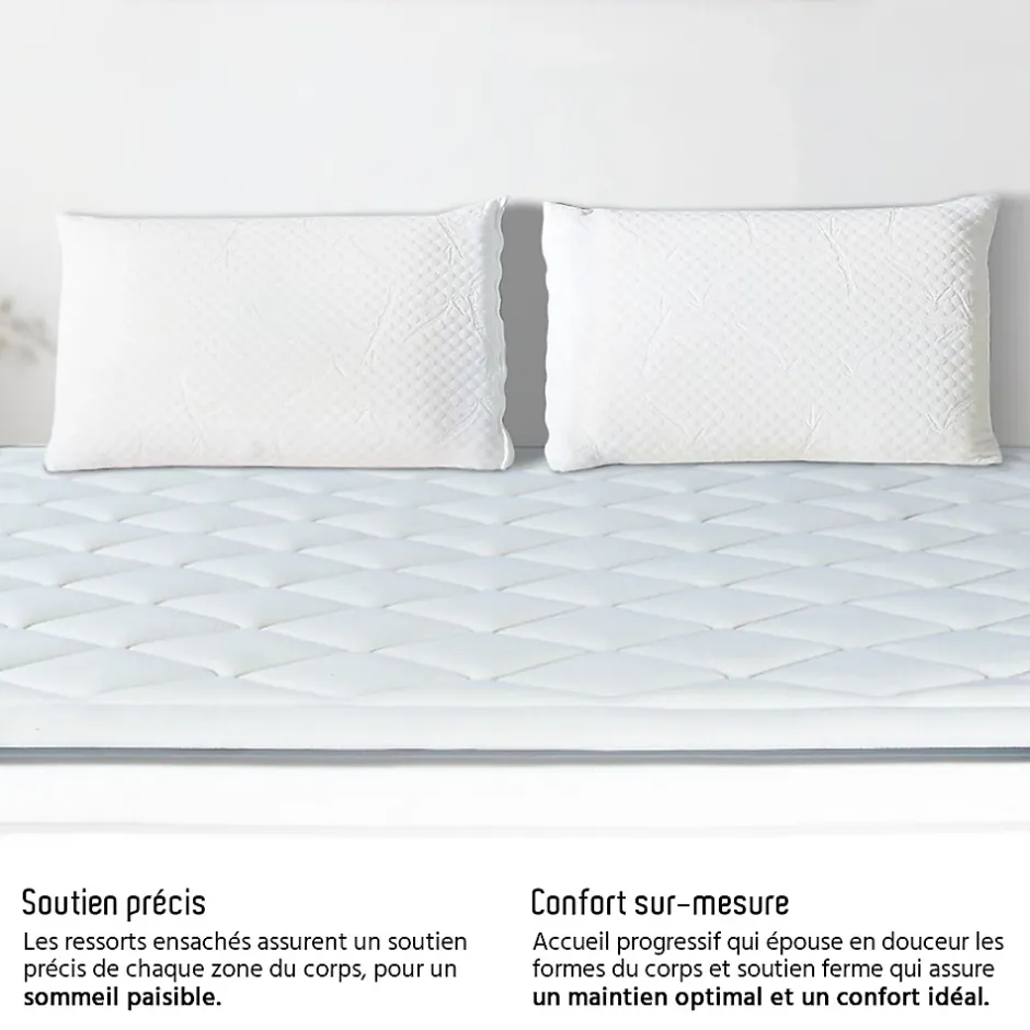 Bellecour Ensemble Bartoldi 160x200 cm Matelas Ressorts ensachés + Sommier Bois Best