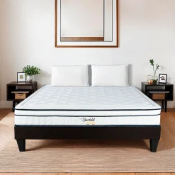 Bellecour Ensemble Bartoldi 160x200 cm Matelas Ressorts ensachés + Sommier Bois Best