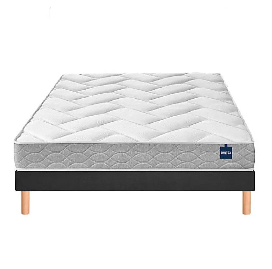 Bultex Ensemble BACK TO BASICS + Sommier POWER + pieds 90x190 Mousse Outlet