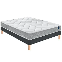 Bultex Ensemble BACK TO BASICS + Sommier POWER + pieds 90x190 Mousse Outlet