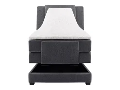 Vente-unique Ensemble complet boxspring tête de lit + sommiers relaxation électrique + matelas + surmatelas - 100 x 200 cm - Tissu - Anthracite