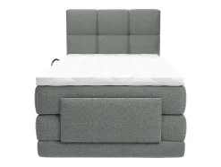 Vente-unique Ensemble complet boxspring tête de lit capitonnée + sommiers relaxation électrique + matelas + surmatelas - 100 x 200 cm - Tissu - Online