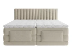 Vente-unique Ensemble complet boxspring tête de lit coutures verticales + sommiers relaxation électrique + matelas + surmatelas - 2 x 90 x 200 Clearance