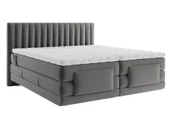 Vente-unique Ensemble complet boxspring tête de lit coutures verticales + sommiers relaxation électrique + matelas + surmatelas - 2 x 90 x 200