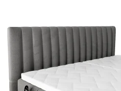 Vente-unique Ensemble complet boxspring tête de lit coutures verticales + sommiers relaxation électrique + matelas + surmatelas - 2 x 90 x 200