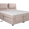 Vente-unique Ensemble complet boxspring tête de lit + sommiers relaxation électrique + matelas + surmatelas - 2 x 90 x 200 cm - Tissu - Beige Best