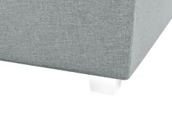 Vente-unique Ensemble complet boxspring tête de lit + sommier + matelas + surmatelas - 180 x 200 cm - Tissu - Gris clair - ONAN de YSMÉE