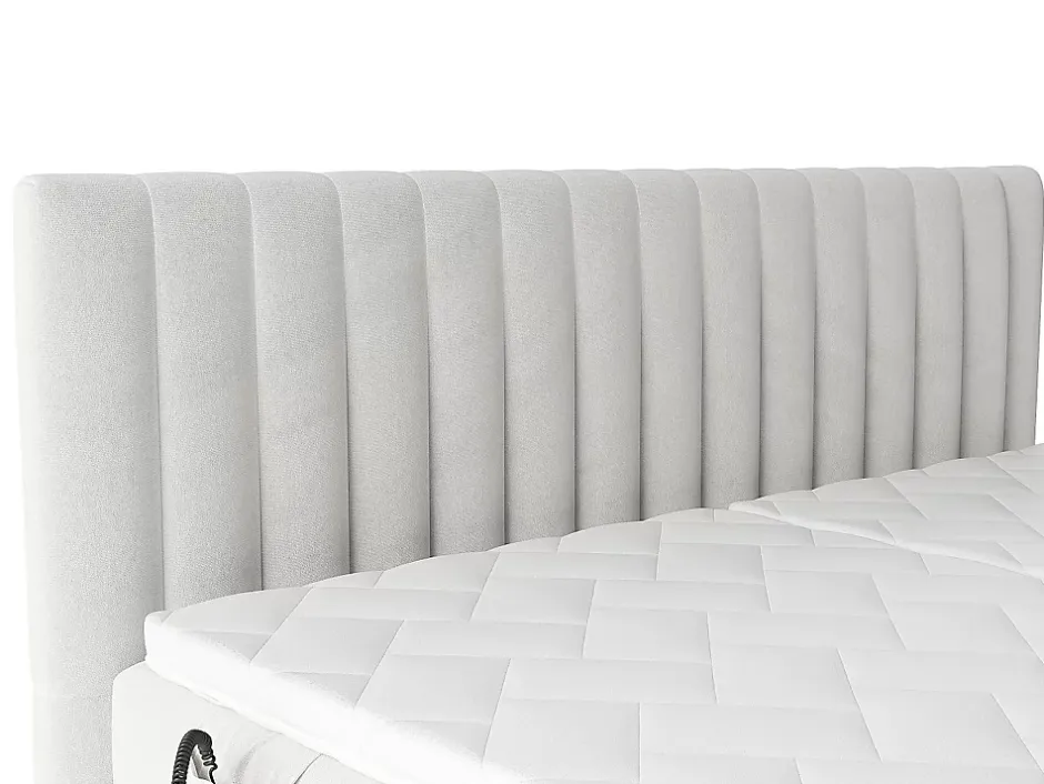 Vente-unique Ensemble complet boxspring tête de lit coutures verticales + sommiers relaxation électrique + matelas + surmatelas - 2 x 90 x 200 Sale