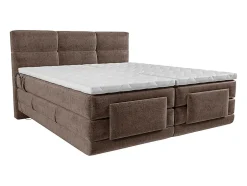 Vente-unique Ensemble complet boxspring tête de lit capitonnée + sommiers relaxation électrique + matelas + surmatelas - 2 x 80 x 200 cm -
