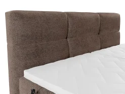 Vente-unique Ensemble complet boxspring tête de lit capitonnée + sommiers relaxation électrique + matelas + surmatelas - 2 x 80 x 200 cm -