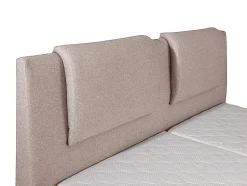 Vente-unique Ensemble complet boxspring tête de lit + sommiers relaxation électrique + matelas + surmatelas - 2 x 80 x 200 cm - Tissu - Beige New