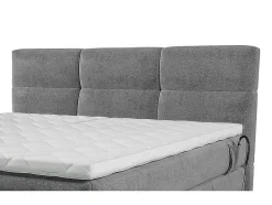 Vente-unique Ensemble complet boxspring tête de lit capitonnée + sommiers relaxation électrique + matelas + surmatelas - 2 x 90 x 200 cm - Clearance